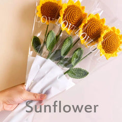 MeWaii® Handmade Crochet Sunflower and Rose Bouquet For Mother's Day Gift
