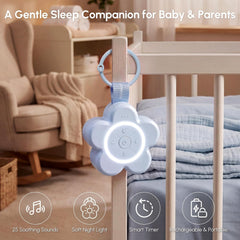 Mewaii® Portable Baby White Noise Machine – Rechargeable Sleep Sound Machine with Night Light & Soothing Sounds
