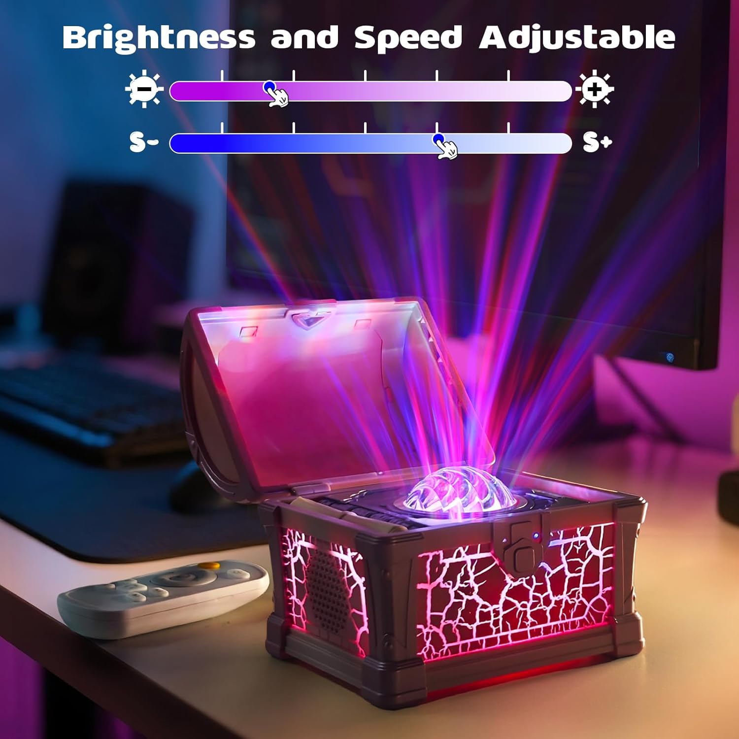 Retro Treasure Box Projection Light Bluetooth Speaker Mini Soundbox Bedroom Atmosphere Night Light Gift Retro Treasure Box Projection Light Bluetooth Speaker Mini Soundbox Bedroom Atmosphere Night Light Gift