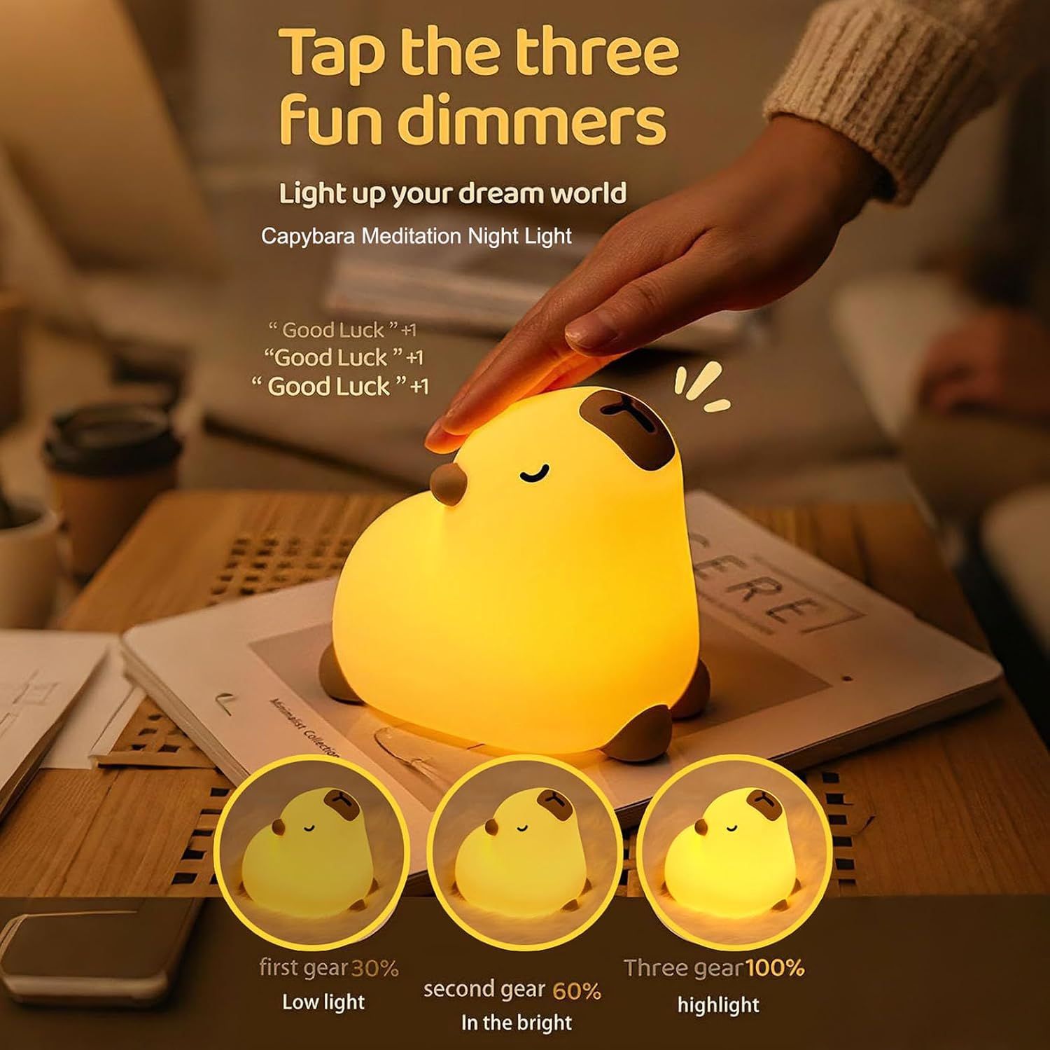 Squishy Silicone Yoga Capybara LED Night Light - Perfect Gift for Kids and Girls Squishy Silicone Yoga Capybara LED Night Light - Perfect Gift for Kids and Girls