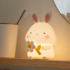 Squishy Silikon Sleepy Bunny LED-Nachtlicht - Perfektes Geschenk für Kinder und Mädchen
