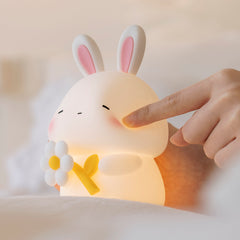 Squishy Silikon Sleepy Bunny LED-Nachtlicht - Perfektes Geschenk für Kinder und Mädchen