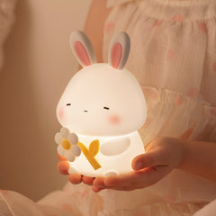 Squishy Silikon Sleepy Bunny LED-Nachtlicht - Perfektes Geschenk für Kinder und Mädchen
