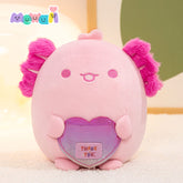 MeWaii® Stuffed Animal Kawaii Pink Axolotl Plush Pillow Squishy Toy With Hoodie
