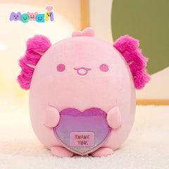 MeWaii® Stuffed Animal Kawaii Pink Axolotl Plush Pillow Squishy Toy With Hoodie