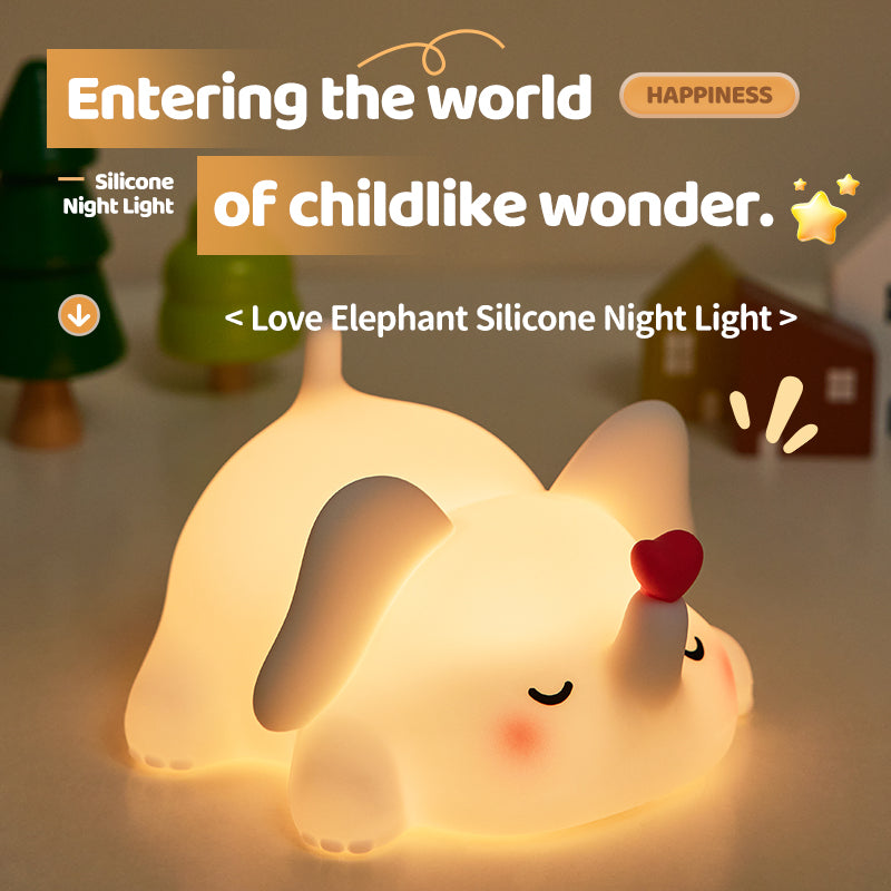 Veilleuse LED en silicone souple en forme d'éléphant - Cadeau idéal pour les enfants et les filles Veilleuse LED en silicone souple en forme d'éléphant - Cadeau idéal pour les enfants et les filles