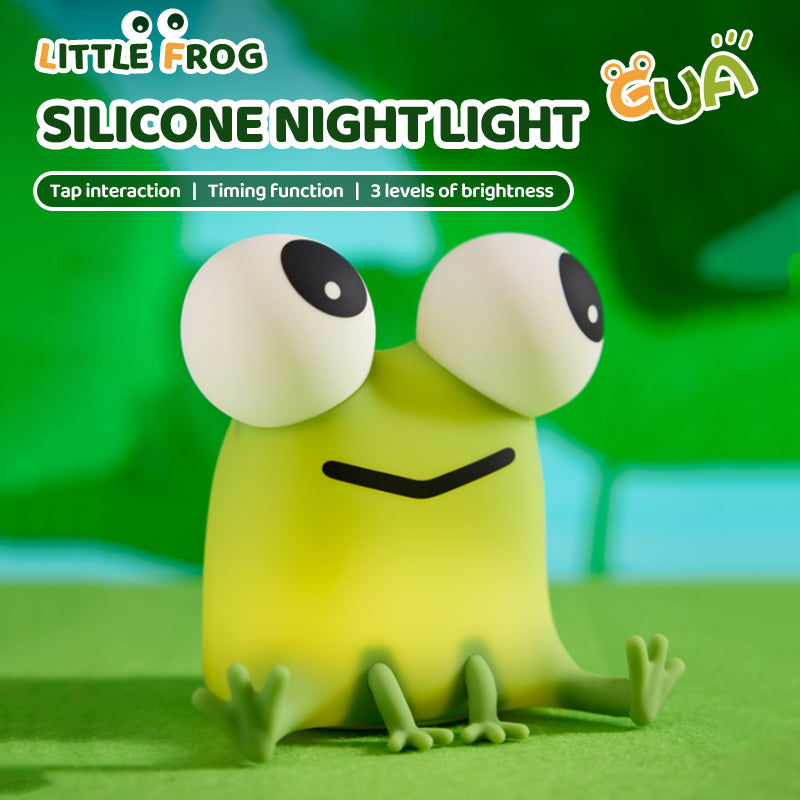 Frosch mit großen Augen, entzückendes kleines Squishy-Nachtlicht aus Silikon, perfektes Geschenk