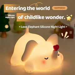 Veilleuse LED en silicone souple en forme d'éléphant - Cadeau idéal pour les enfants et les filles
