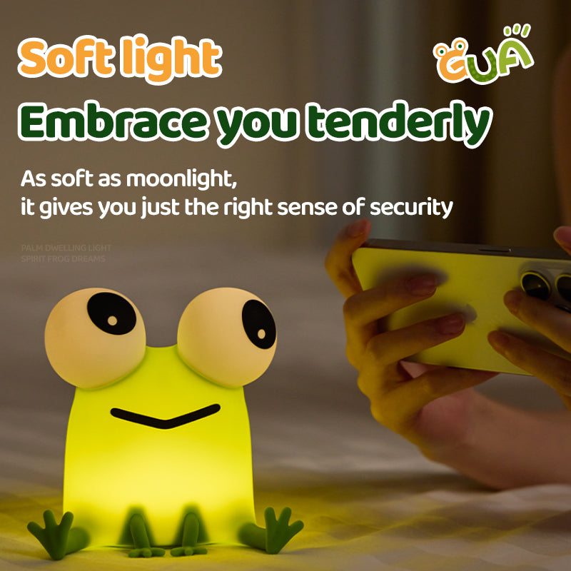 Frosch mit großen Augen, entzückendes kleines Squishy-Nachtlicht aus Silikon, perfektes Geschenk
