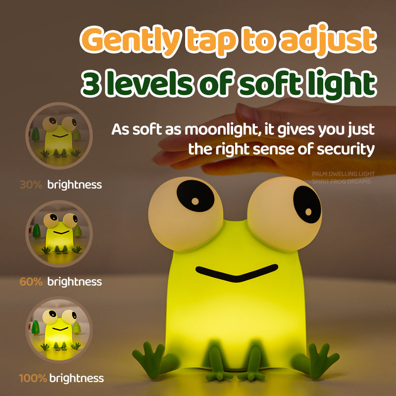 Frosch mit großen Augen, entzückendes kleines Squishy-Nachtlicht aus Silikon, perfektes Geschenk