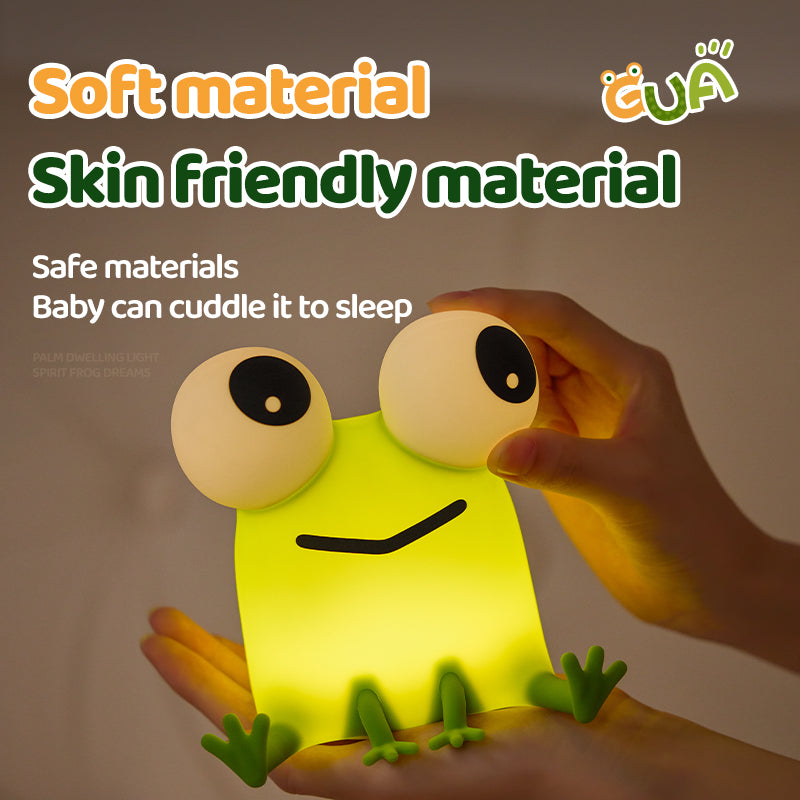 Frosch mit großen Augen, entzückendes kleines Squishy-Nachtlicht aus Silikon, perfektes Geschenk