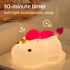 Chubby Unicorn Silicone Squishy Night Light Perfect Gift Sleep Companion Stress Relief