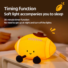 Huggwaii Football Silicone Squishy Night Light Cute Sports Lamp for Bedroom Perfect Gift