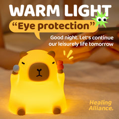 Capybara Funny Sitting Silicone Squishy Night Light Perfect Gift