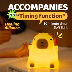 Capybara Funny Sitting Silicone Squishy Night Light Perfect Gift