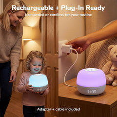 Mewaii® Smart White Noise Machine – Sunrise Alarm Clock with App Control, 360° RGB Night Light & Soothing Sounds