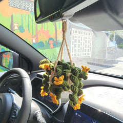 MeWaii® Handmade Crochet Flowers and Potted Plants Car Hanging