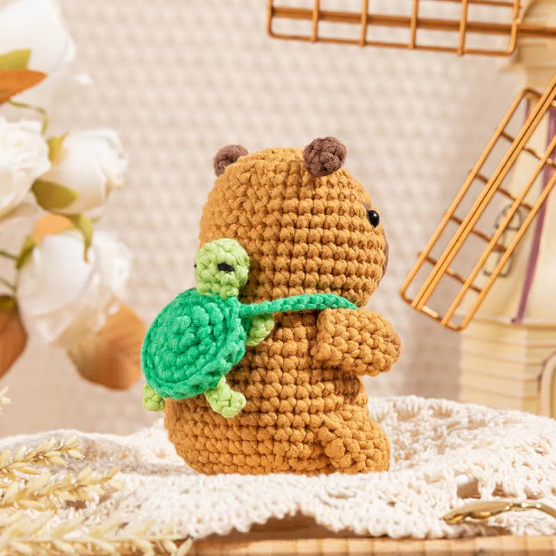 MeWaii® Crochet Capybara Crochet Kit for Beginners with Easy Peasy Yarn