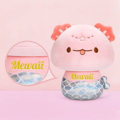MeWaii® Mushroom Family Mermaid Axolotl Kawaii Plush Pillow Squish Toy