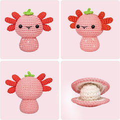 MeWaii® Crochet Axolotl Crochet Kit for Beginners with Easy Peasy Yarn