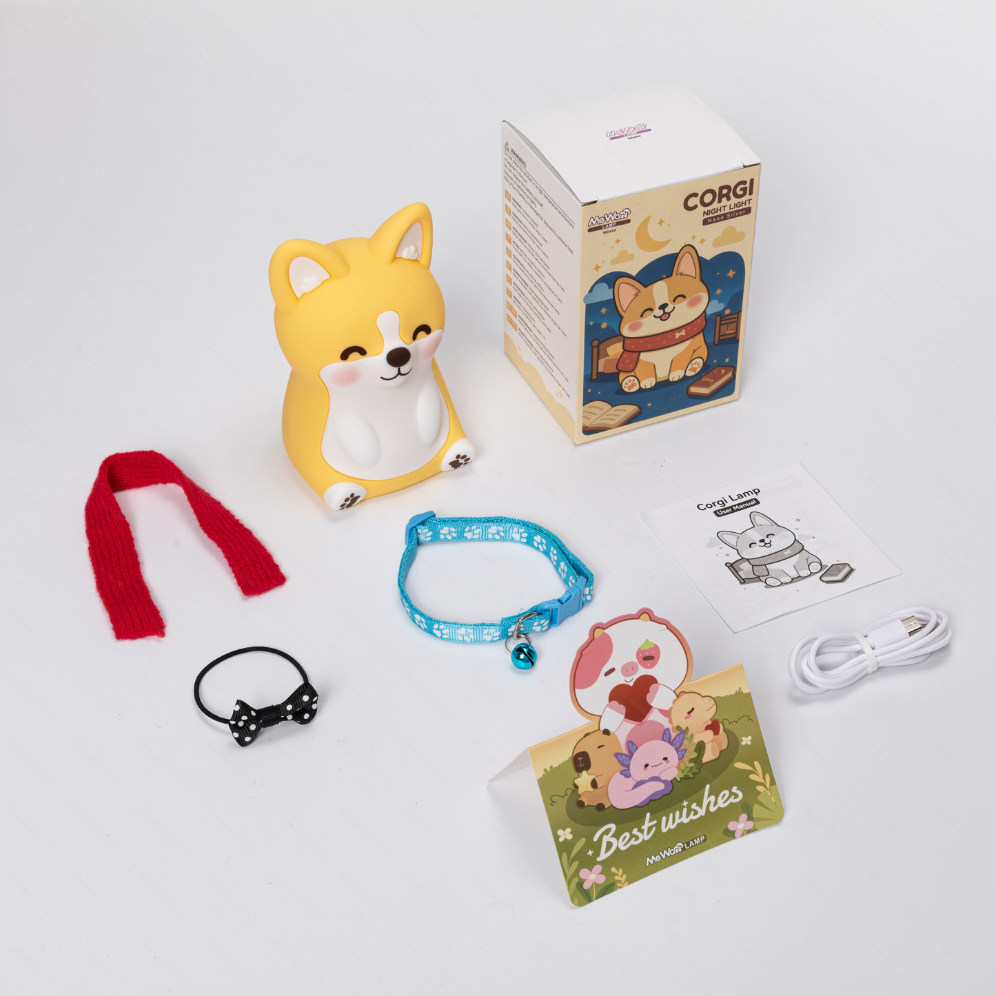 Veilleuse LED en silicone souple en forme de corgi – Cadeau idéal pour les enfants et les filles