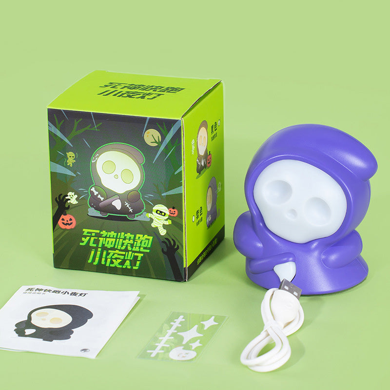 Reaper Night Light with Rolling Base and Dimmable Blade Touch Cute Skeleton Lamp Perfect Gift