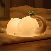 Huggwaii Squishy Silicone Flying Elephant LED Night Light - Perfect Gift for Kids and Girls