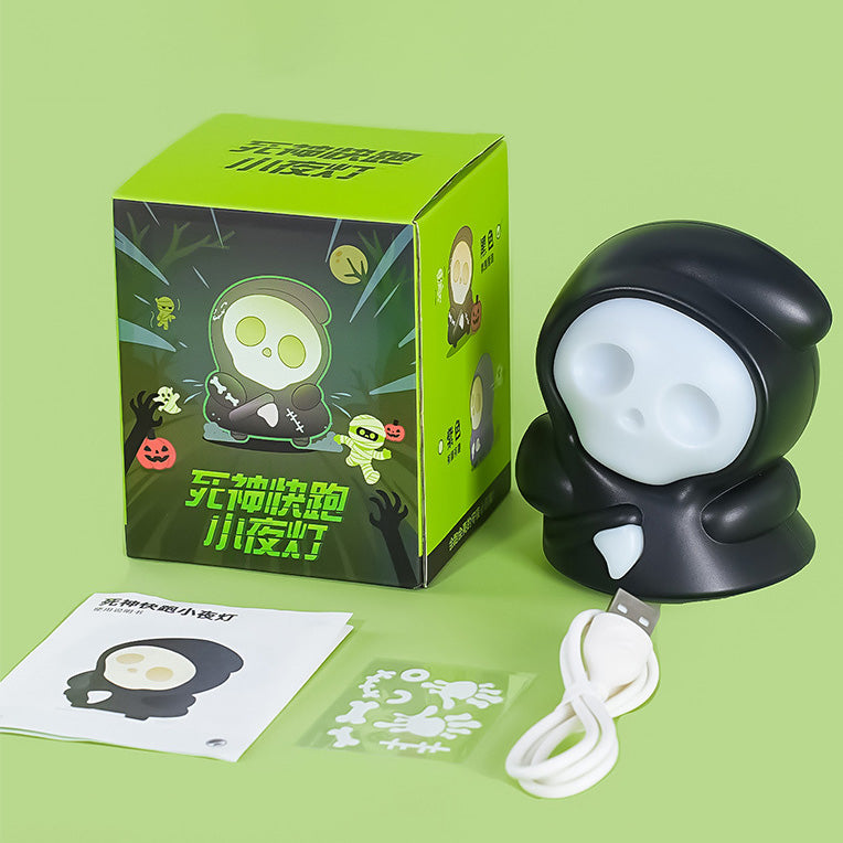 Reaper Night Light with Rolling Base and Dimmable Blade Touch Cute Skeleton Lamp Perfect Gift