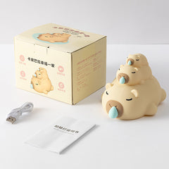 Gestapeltes Capybara-Nachtlicht, dreilagig, schläfriges Squishy-Silikon, perfektes Geschenk
