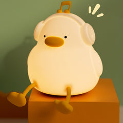 Veilleuse LED musicale en silicone souple en forme de canard - Cadeau idéal pour les enfants et les filles
