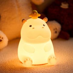 Hippo with Duck Adorable Squishy Silicone Night Light Perfect Gift