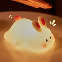 Niedliche Kaninchen LED Squishy Tap Tap Nachtlicht Lampe