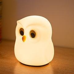Huggwaii Squishy Silicone Little Owl LED Night Light - Perfect Gift for Kids and Girls