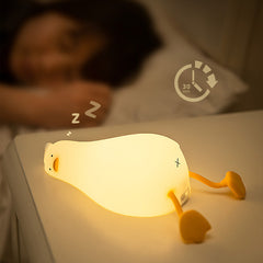 Veilleuse LED en silicone souple en forme de canard paresseux – Cadeau idéal pour les enfants et les filles