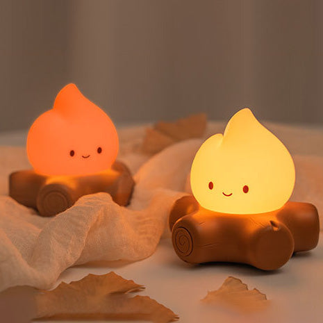 Campfire Cute Flame Night Light Playful Face Cozy Perfect Gift