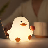 Winking Duck with Heart Silicone Squishy Night Light Perfect Gift