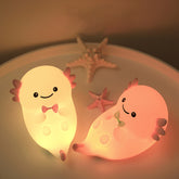 Squishy Silicone Pink Axolotl LED Night Light - Perfect Gift for Kids and Girls