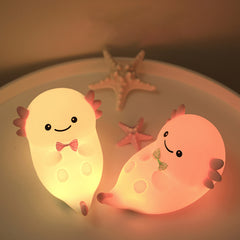 Squishy Silicone Pink Axolotl LED Night Light - Perfect Gift for Kids and Girls