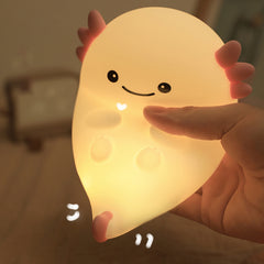 Squishy Silicone Pink Axolotl LED Night Light - Perfect Gift for Kids and Girls