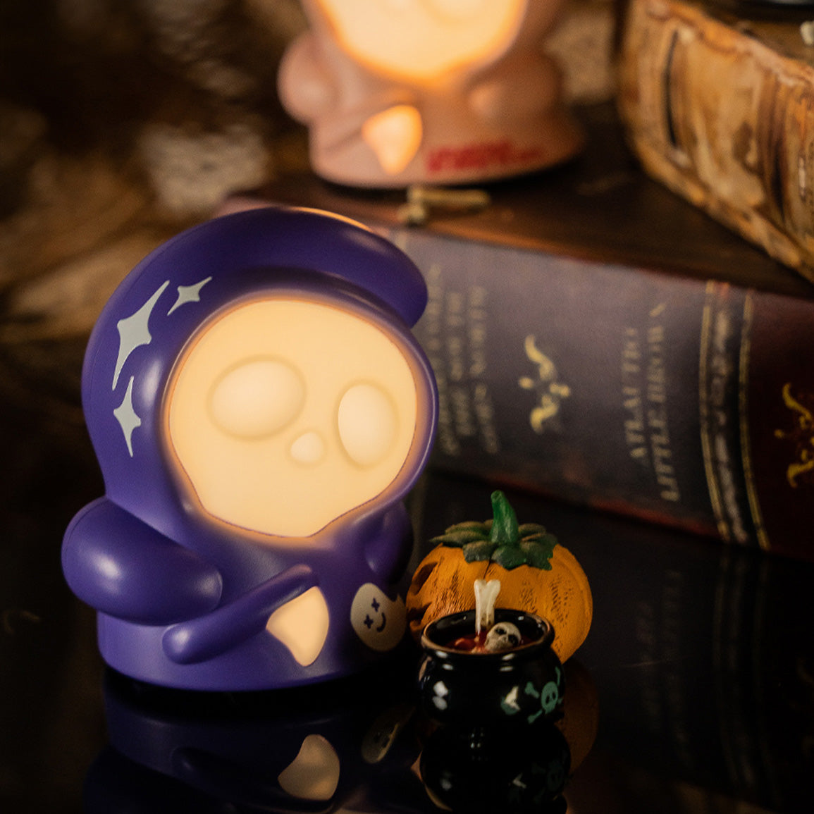 Reaper Night Light with Rolling Base and Dimmable Blade Touch Cute Skeleton Lamp Perfect Gift