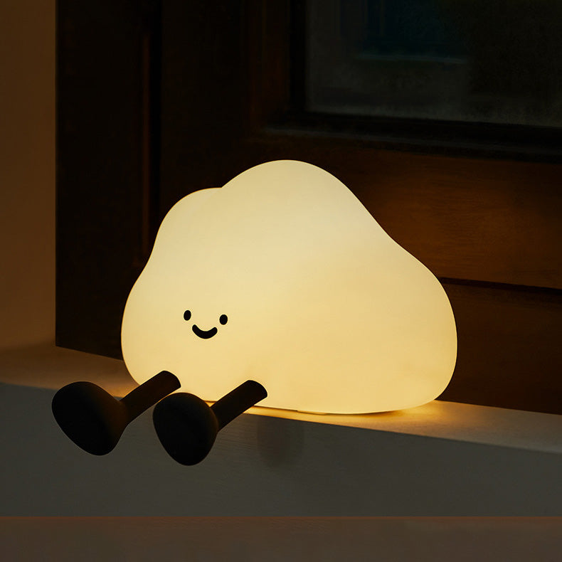 Cute Cloud Silicone Squishy Night Light Smiling Face for Cozy Room Perfect Gift