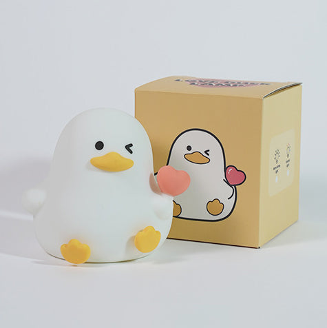Winking Duck with Heart Silicone Squishy Night Light Perfect Gift