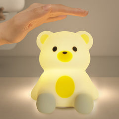 Huggwaii White Bear Silicone Squishy Night Light Cute Animal Lamp Perfect Gift