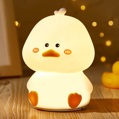 Veilleuse LED en silicone souple en forme de canard timide – Cadeau idéal pour les enfants et les filles
