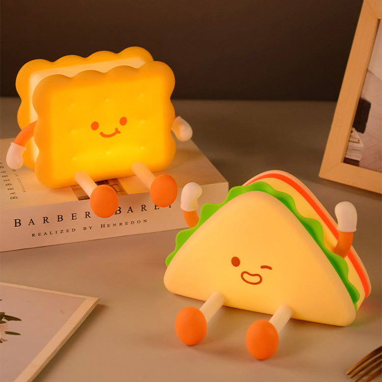 Huggwaii Afternoon Tea Silicone Squishy Night Light Set Cute Bread Biscuit Sandwich Lamp Food Series Gift Decor Huggwaii Afternoon Tea Silicone Squishy Night Light Set Cute Bread Biscuit Sandwich Lamp Food Series Gift Decor