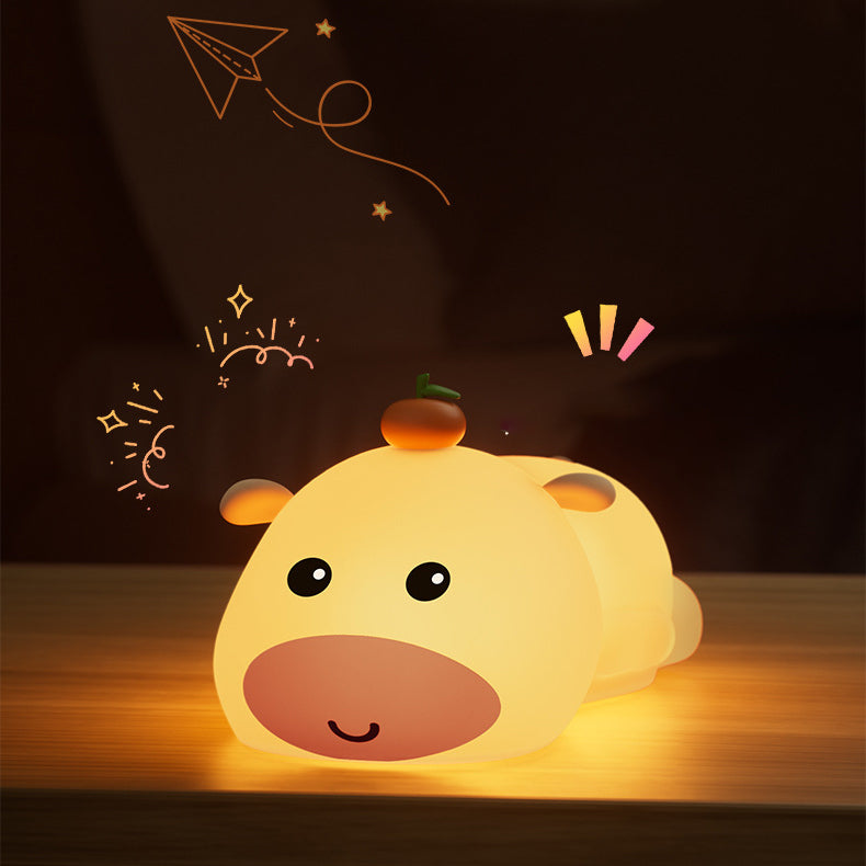 Lying Capybara Squishy Silicone Night Light Soft Glow Cute Collectible Perfect Gift