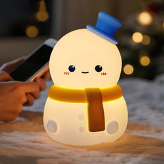 Snowman Christmas Edition Silicone Squishy Night Light Holiday Glow Gift-Ready Seasonal