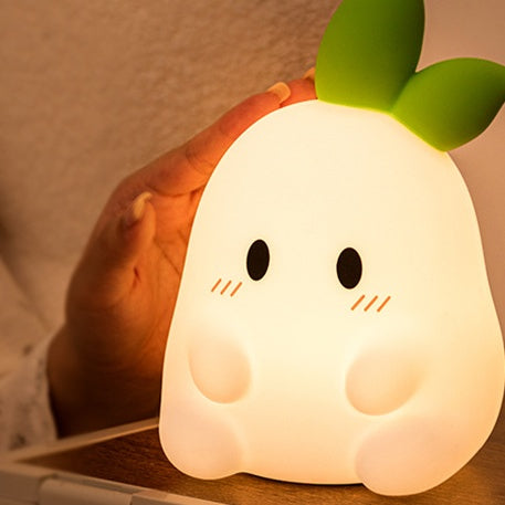Huggwaii Squishy Silicone Cute Radish LED Night Light - Perfect Gift for Kids and Girls Huggwaii Squishy Silicone Cute Radish LED Night Light - Perfect Gift for Kids and Girls