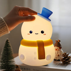 Snowman Christmas Edition Silicone Squishy Night Light Holiday Glow Gift-Ready Seasonal
