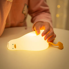 Veilleuse LED en silicone souple en forme de canard paresseux – Cadeau idéal pour les enfants et les filles